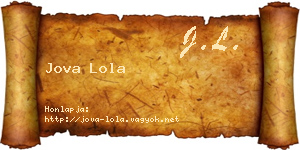 Jova Lola névjegykártya
